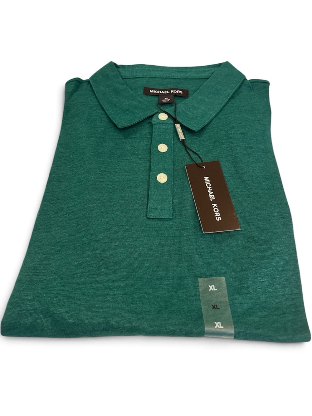 New Michael Kors 100% Linen Men's Polo Shirt - Xlarge